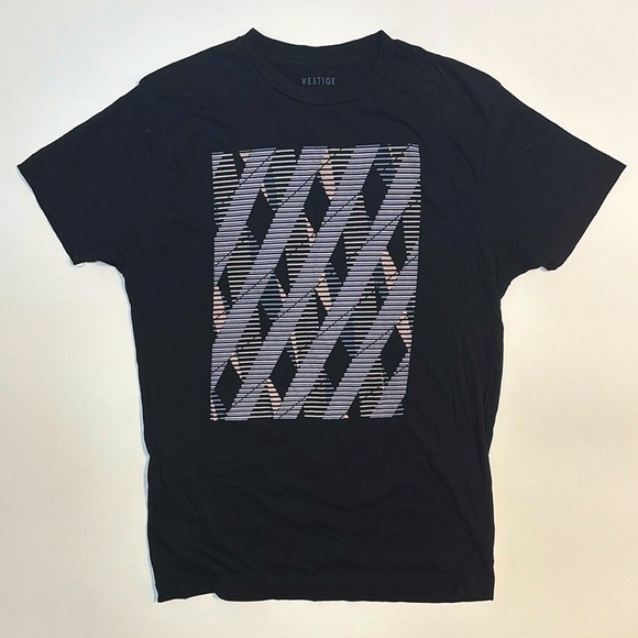 Vestige Graphic T-Shirt Men’s Sz Medium Black Geometric Cotton Minimalist - Picture 1 of 3